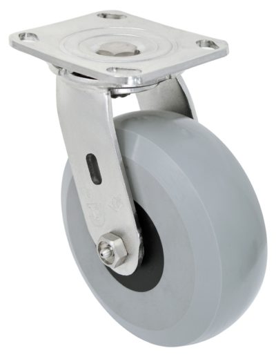 Lot of 4 3" Caster Wheels Swivel Plate Casters On Grey PU Wheels with Brake 