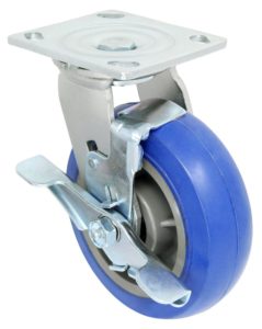 Hongqi Heavy Duty Plate Caster Wheels Anti-Skid Polychloride Swivel with 360 Degree Ball Bearing Top 2 Locking Brakes 1650 Lbs Capacity No Noise Color : Brake, Size : 6in 
