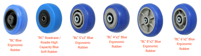 Blue Ergonomic Rubber Wheels