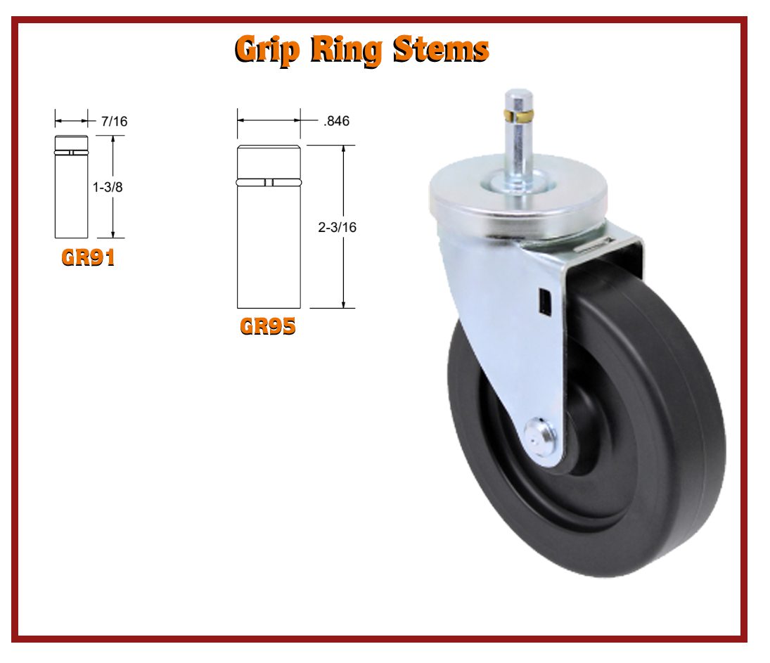 Stem Caster Draw Economy Stainless Steel Stem Caster Model K3 | Caster City